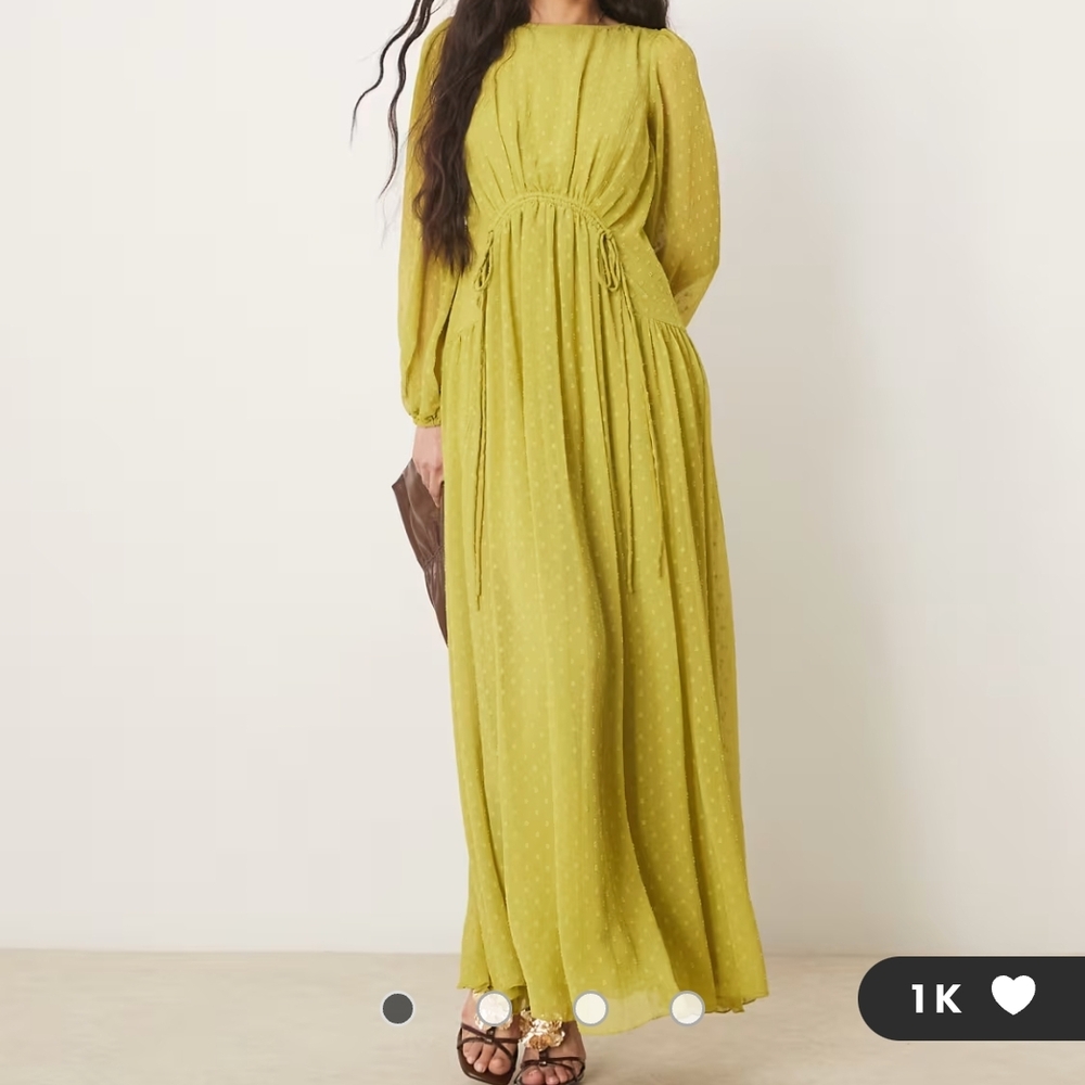 ASOS lime green Long Sleeve Dress